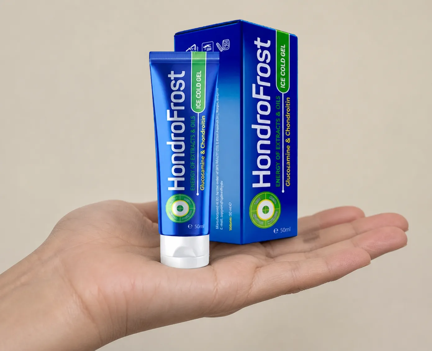 Hondrofrost — Verpackung in der Hand