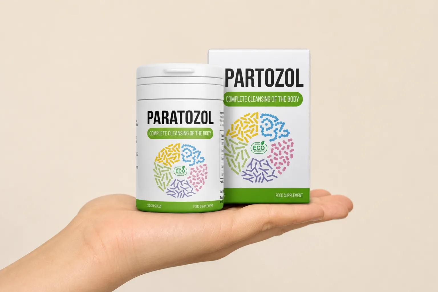 Paratozol — Verpackung in der Hand