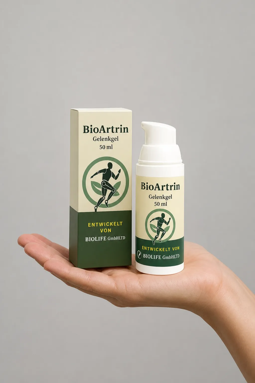 BioArtrin — Verpackung in der Hand