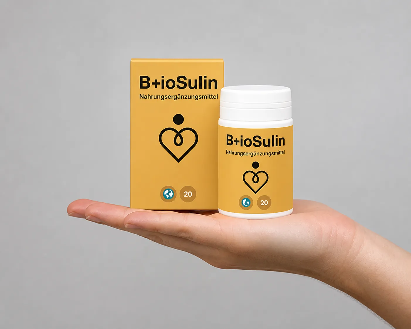 B+ioSulin — Verpackung in der Hand