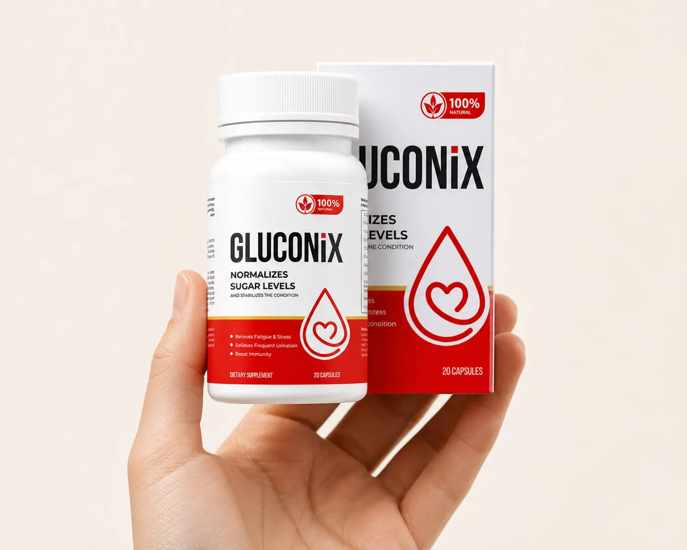 Gluconix — Verpackung in der Hand