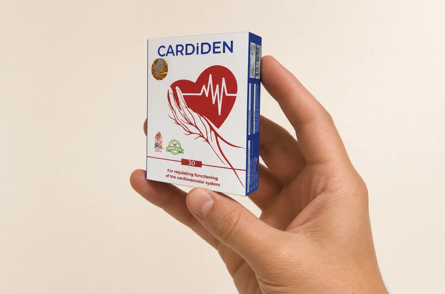 Cardiden — Verpackung in der Hand