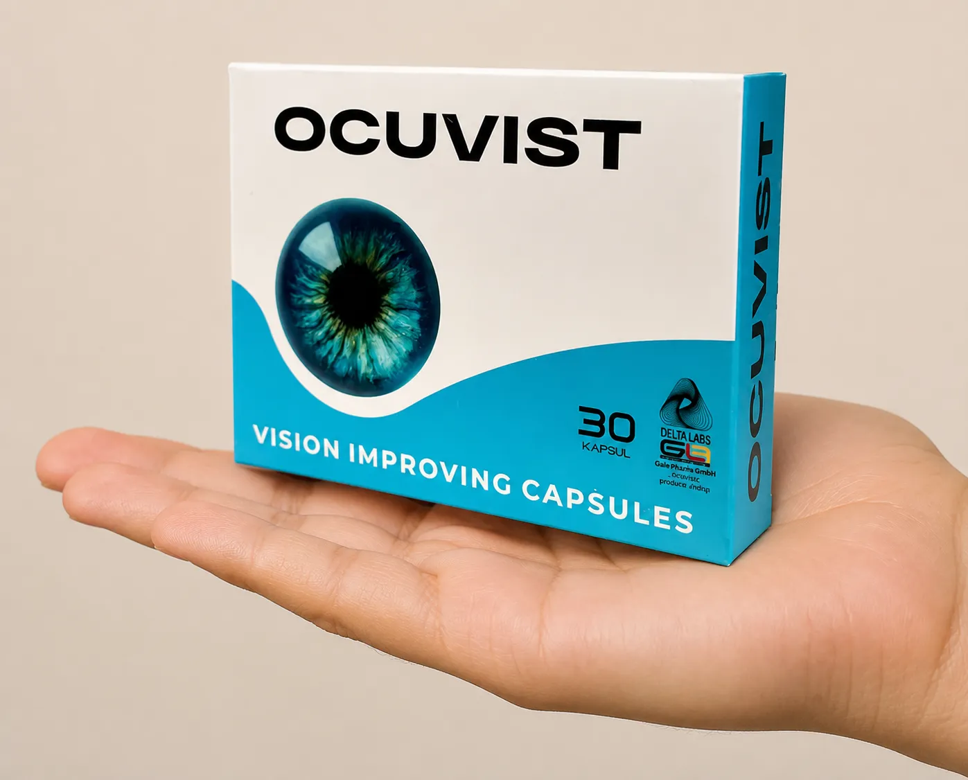 Ocuvist — Verpackung in der Hand