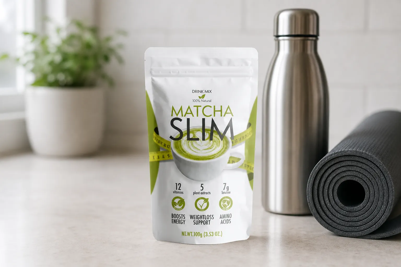 Matcha Slim — Verpackung im Alltag