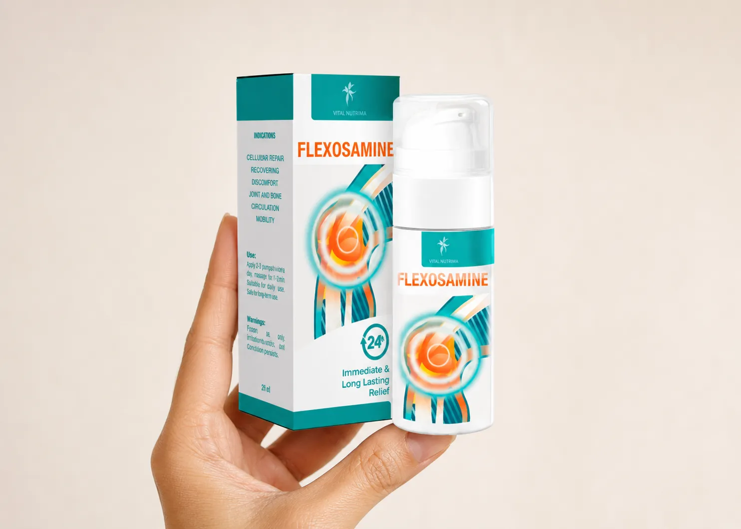 Flexosamine Gel — Verpackung in der Hand