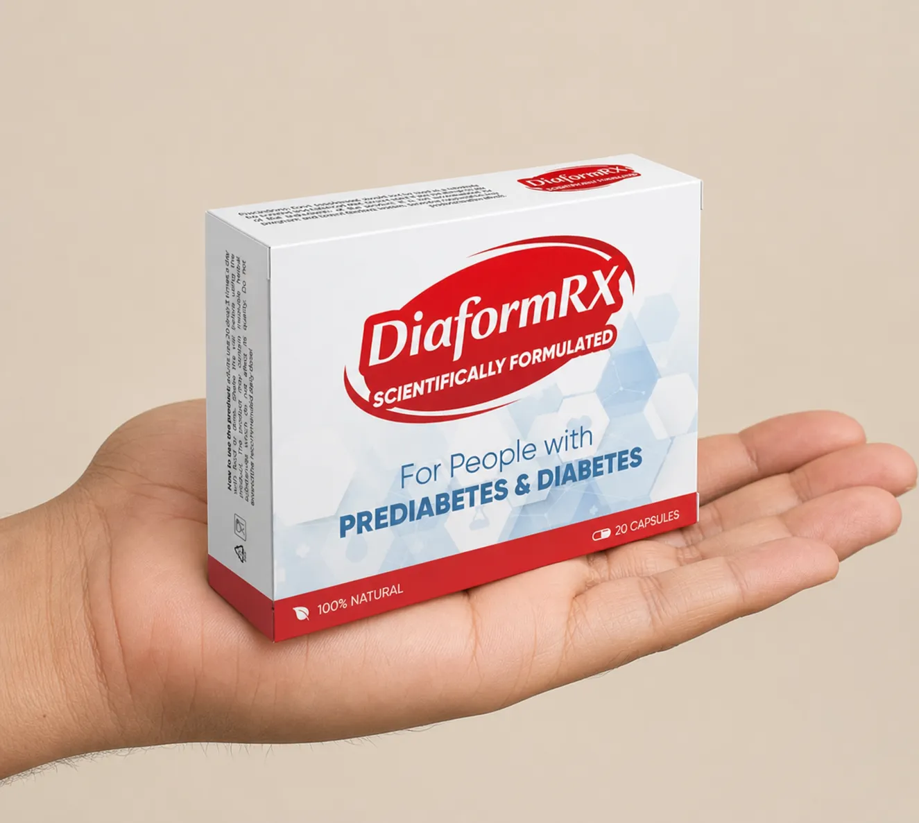 DiaformRX — Verpackung in der Hand