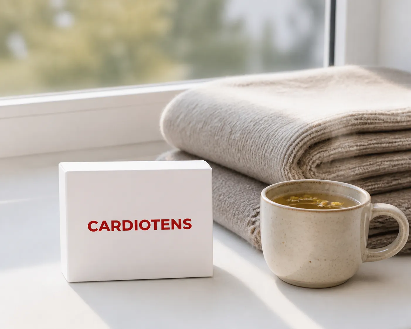 Cardiotens Plus — Verpackung im Alltag