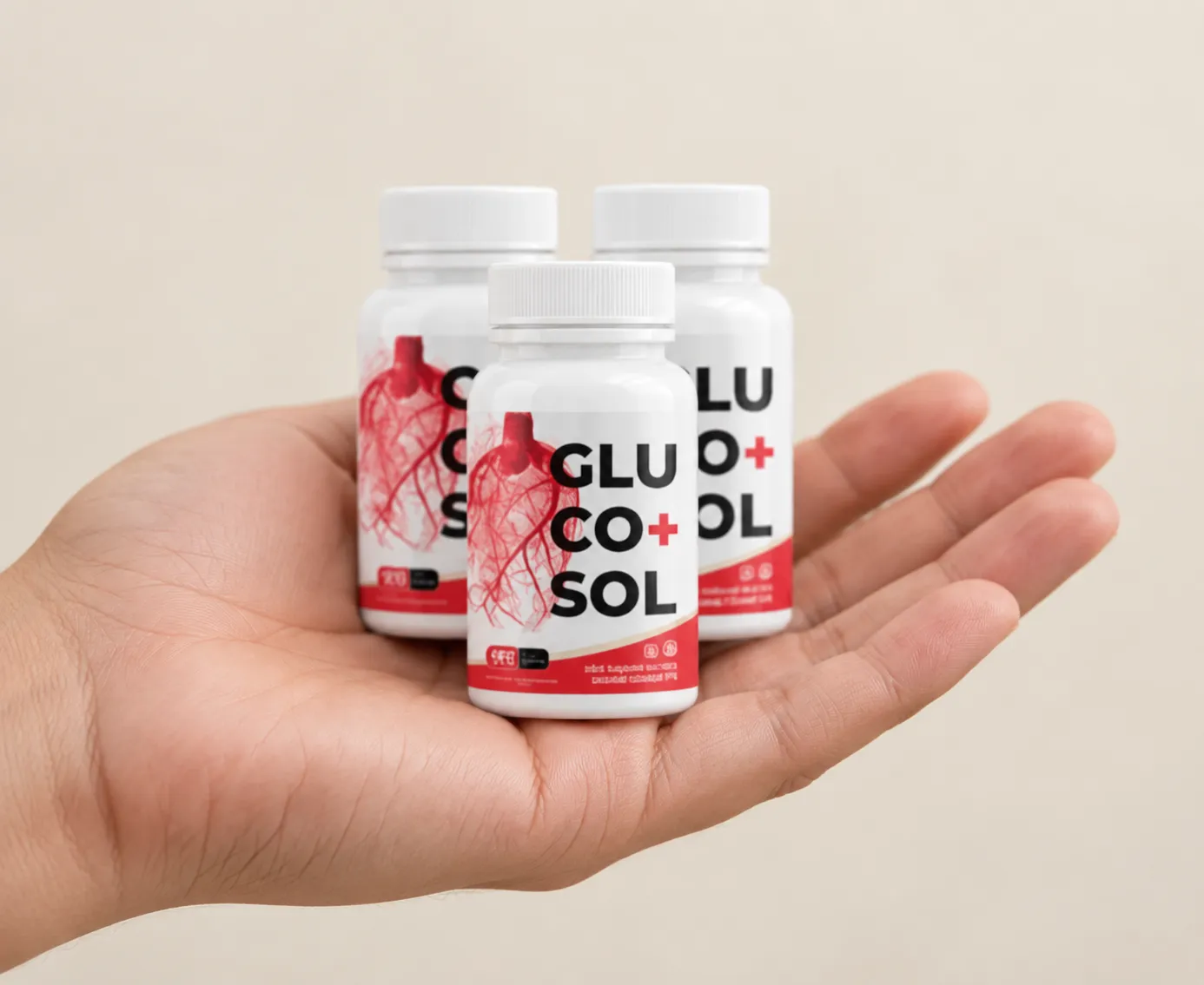 Glucosol — Verpackung in der Hand