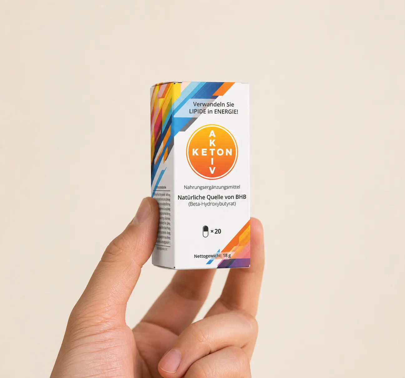Keton Aktiv — Verpackung in der Hand