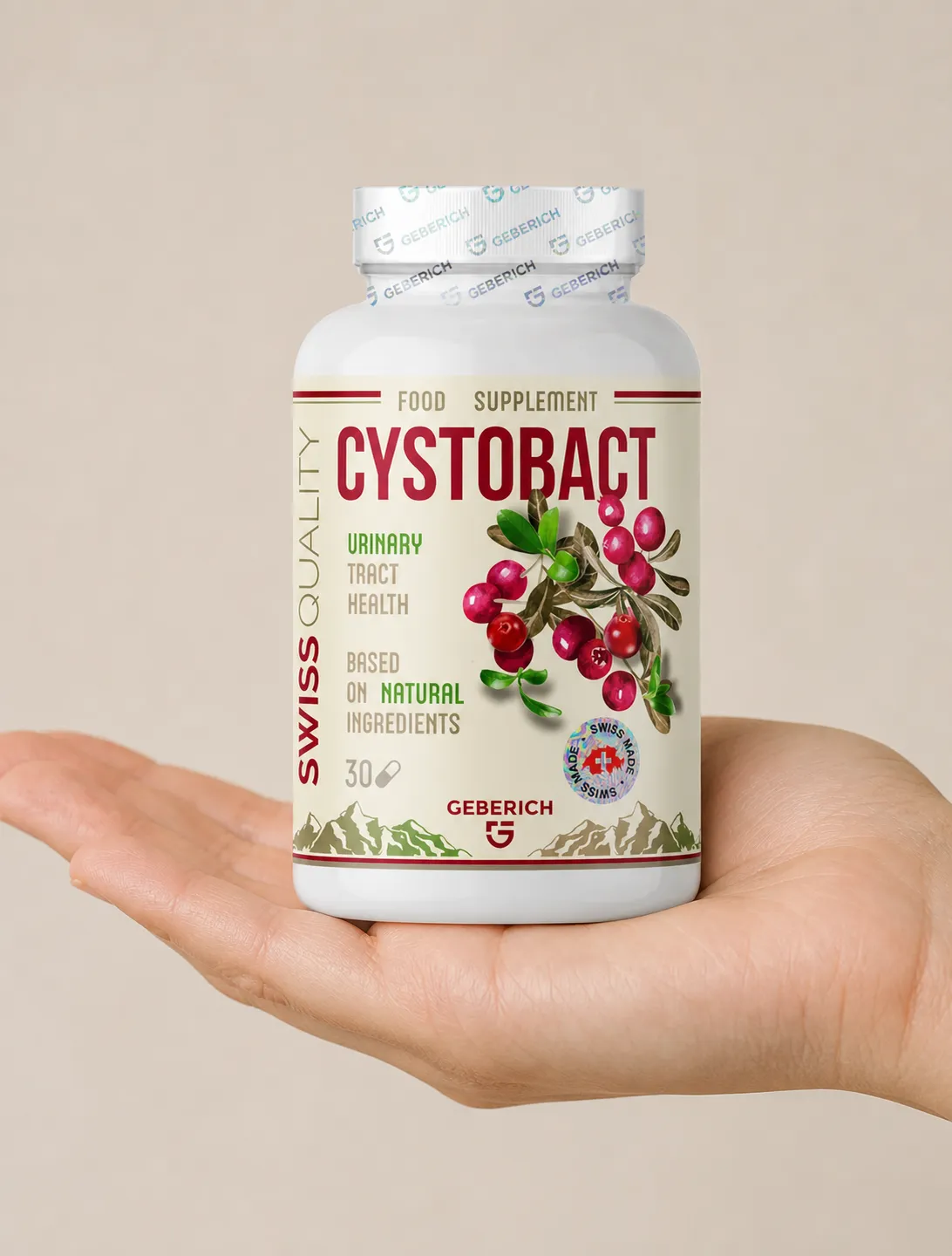 CYSTOBACT — Verpackung in der Hand