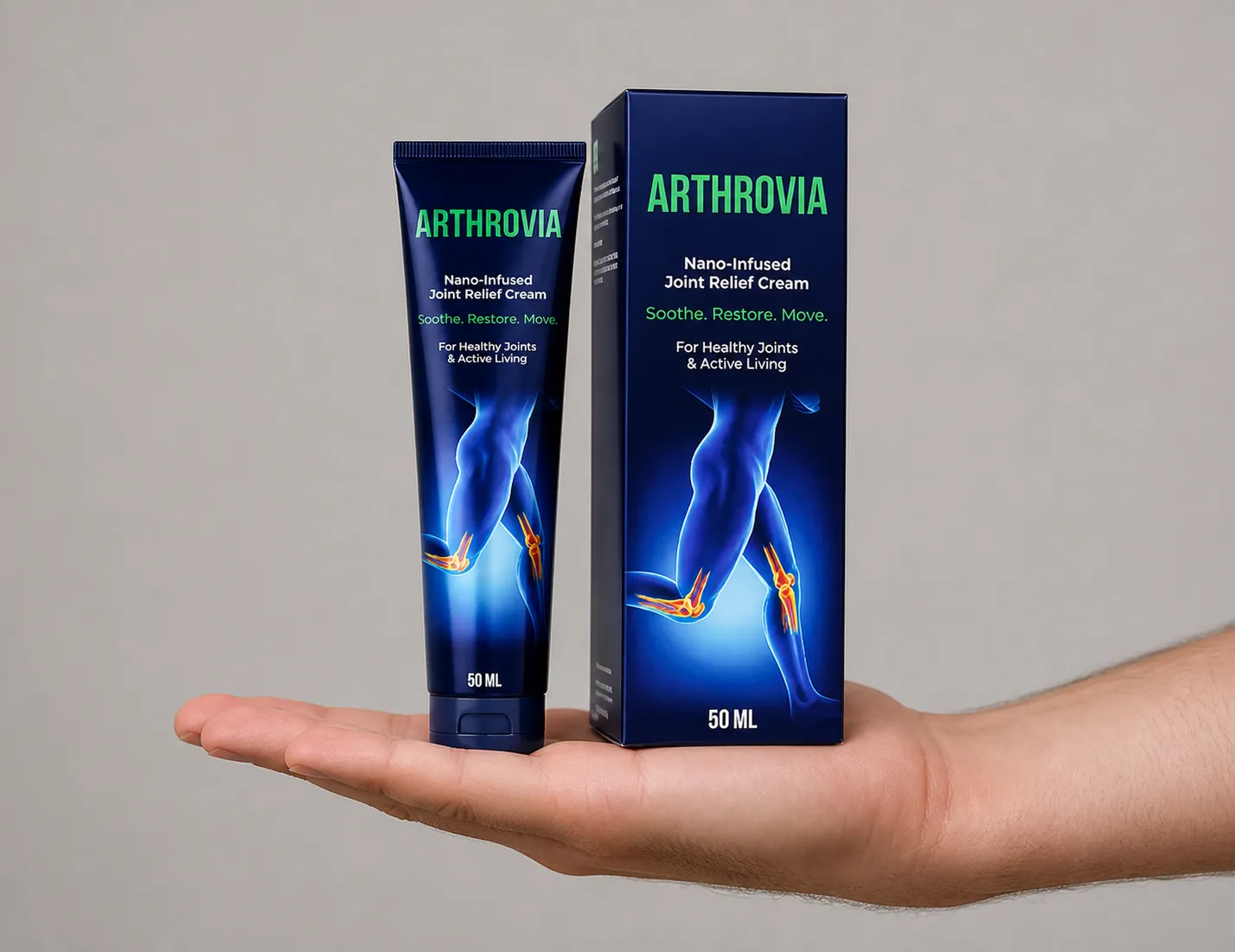 Arthrovia — Verpackung in der Hand