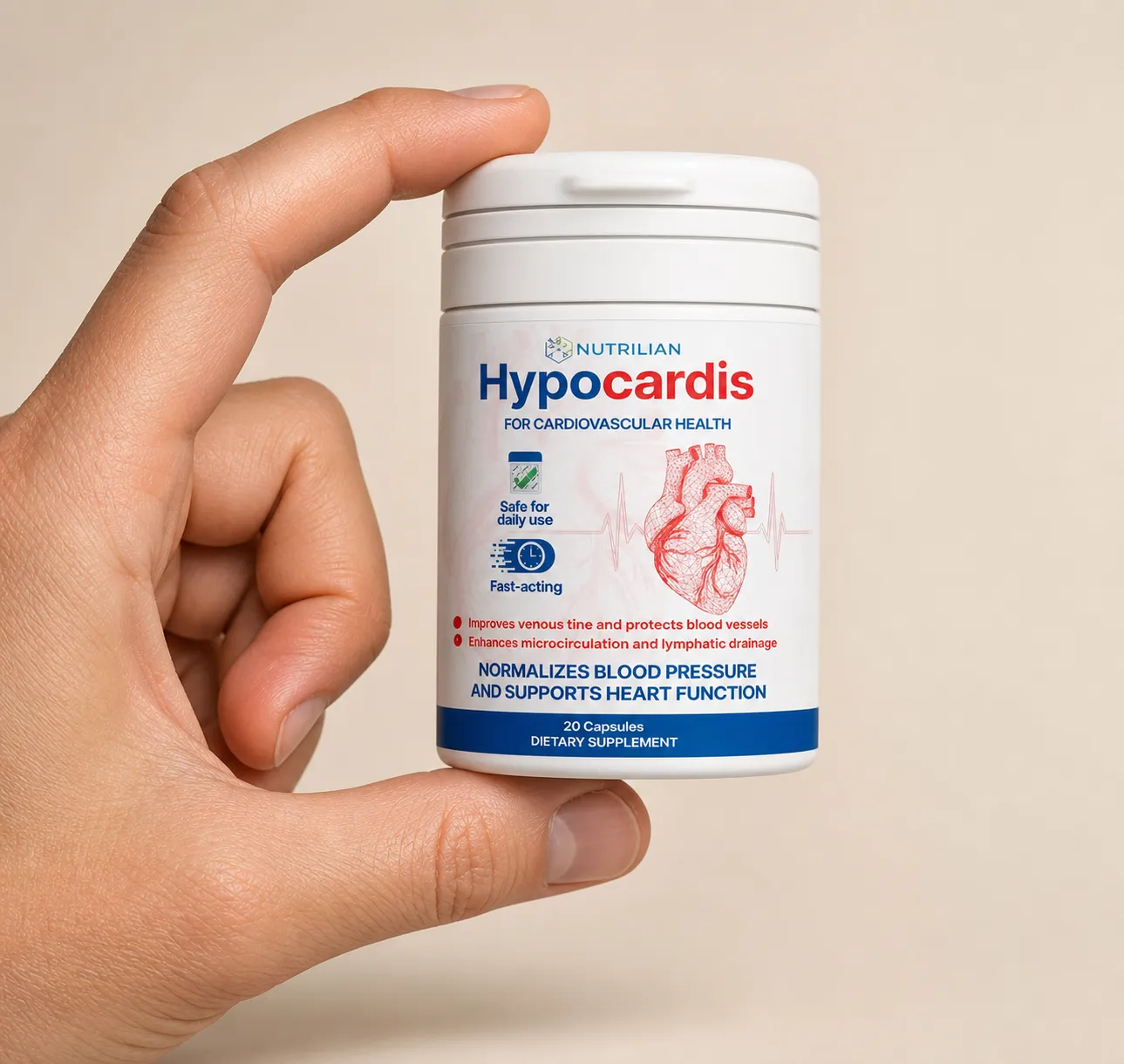 Hypocardis — Verpackung in der Hand