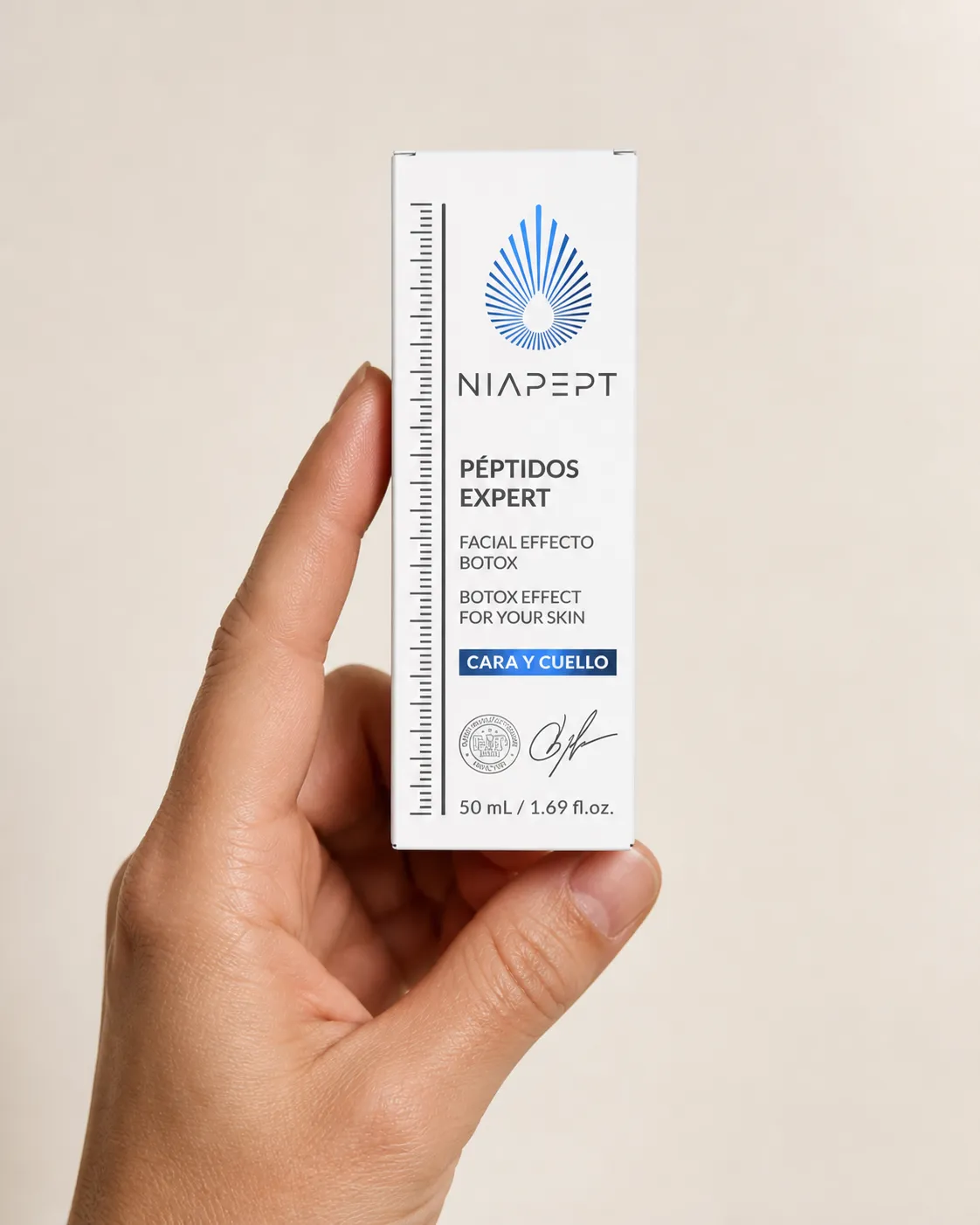 Niapept — Verpackung in der Hand