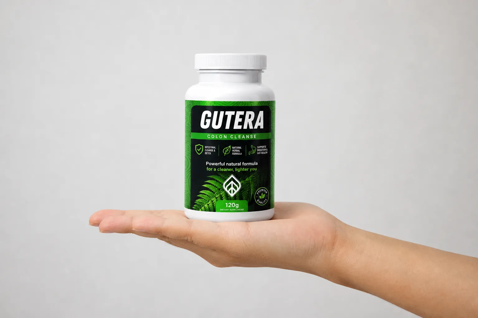 Gutera — Verpackung in der Hand