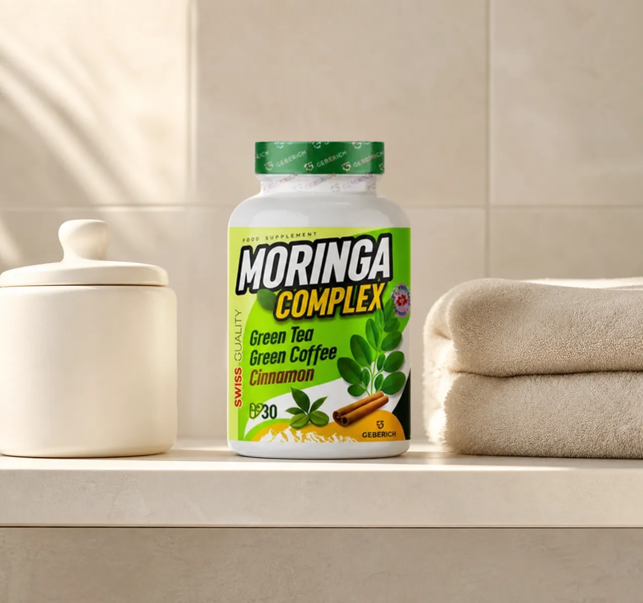Moringa Complex — Verpackung im Alltag