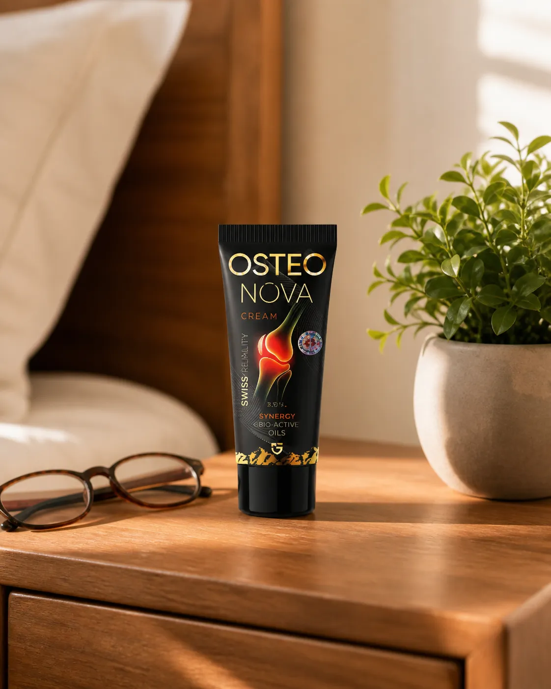 OsteoNova cream — Verpackung im Alltag