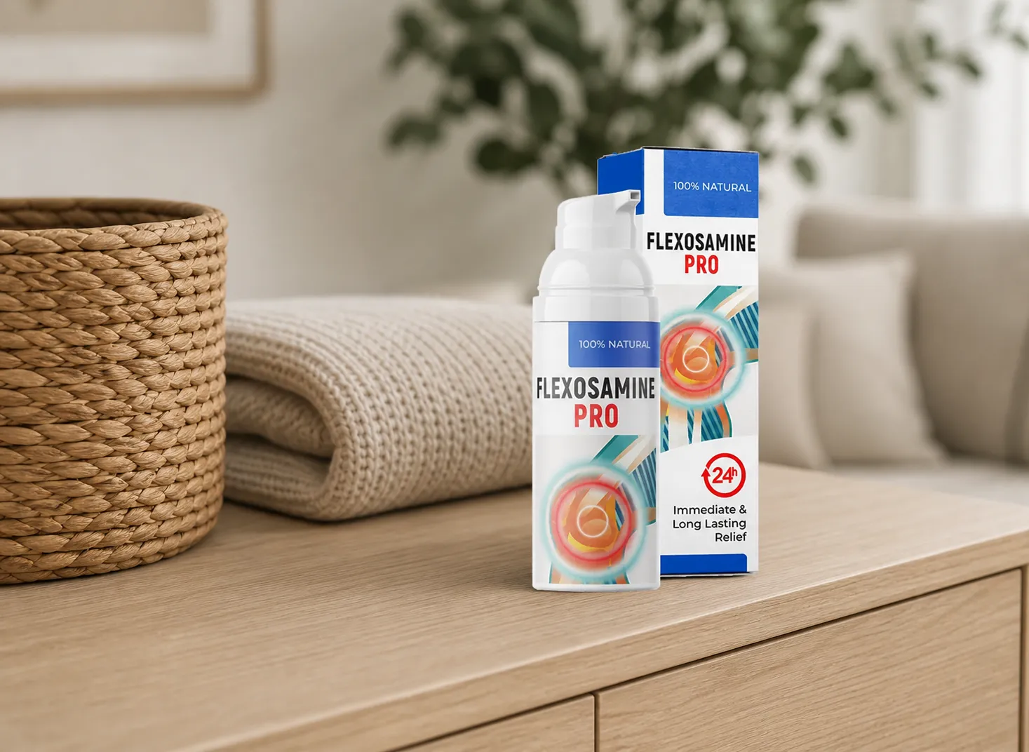 Flexosamine PRO — Verpackung im Alltag