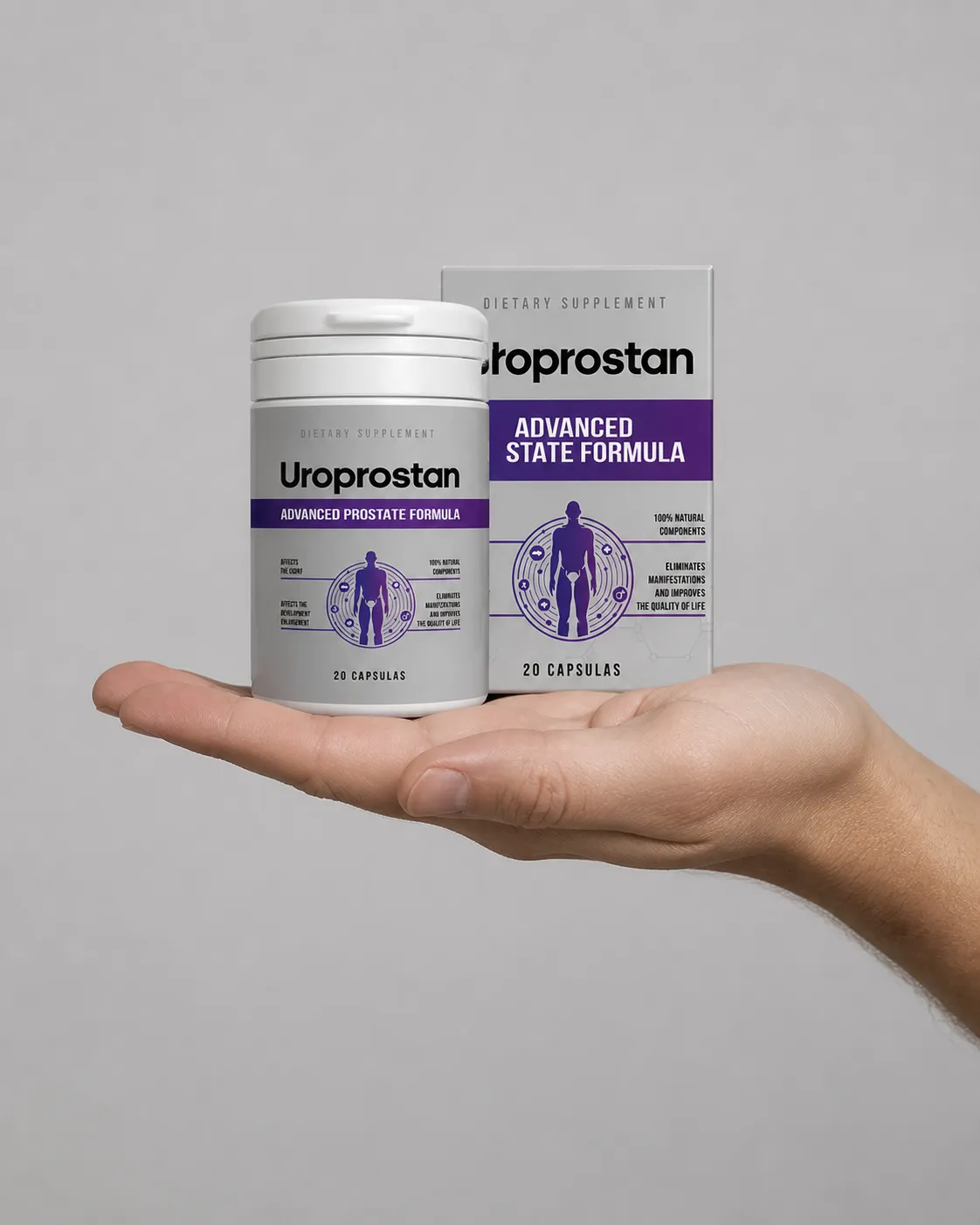 Uroprostan — Verpackung in der Hand
