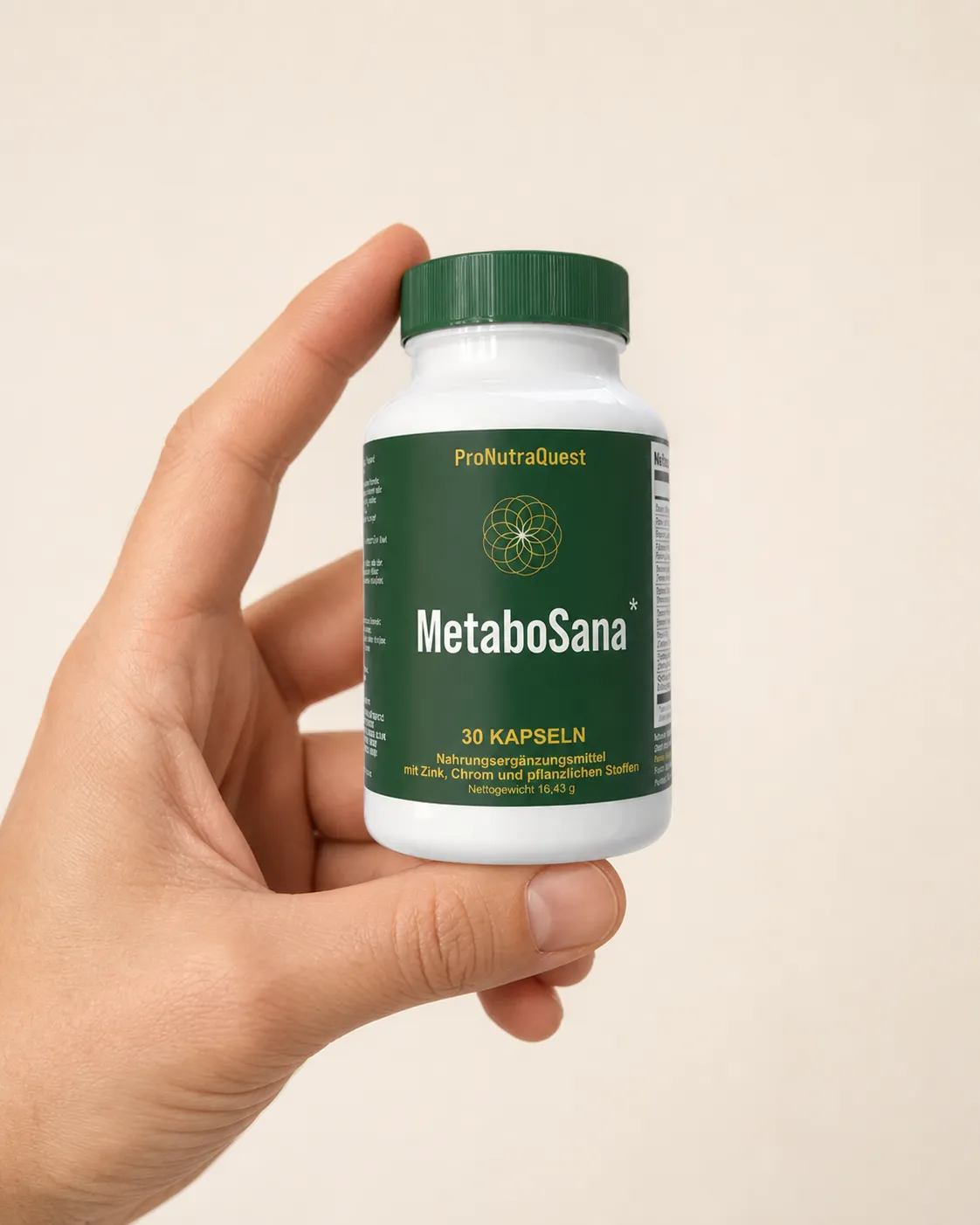 MetaboSana — Verpackung in der Hand