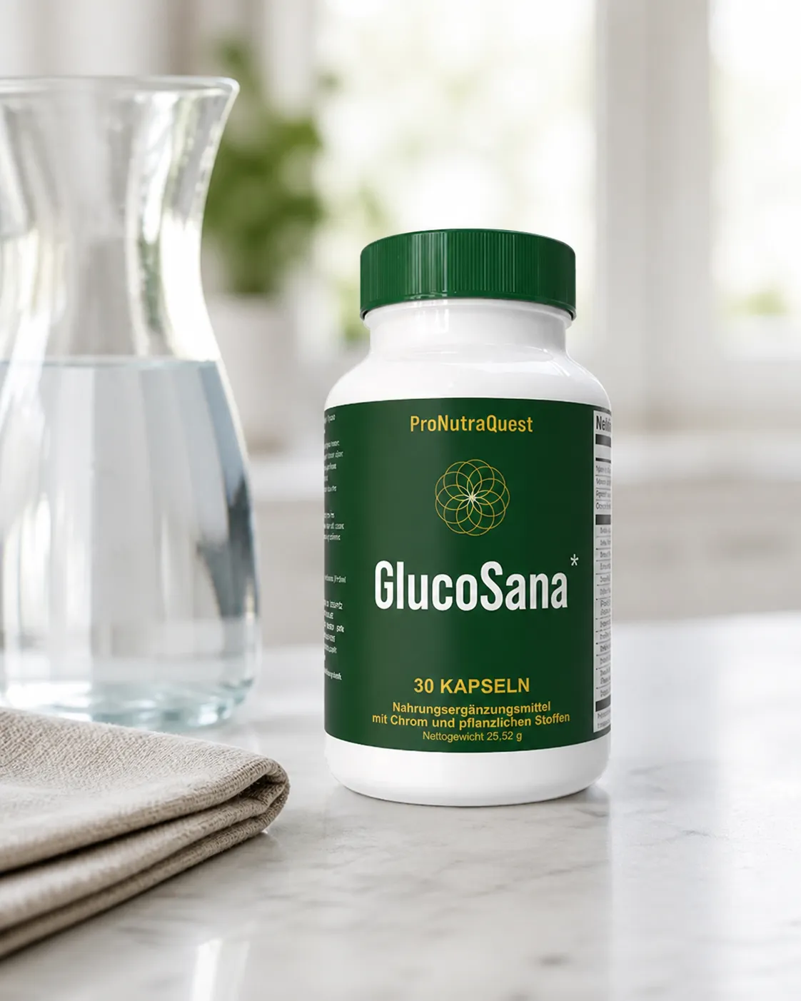 GlucoSana — Verpackung im Alltag