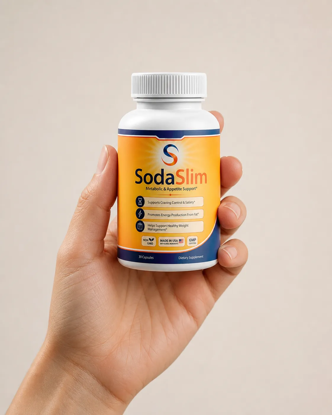 SodaSlim — Verpackung in der Hand
