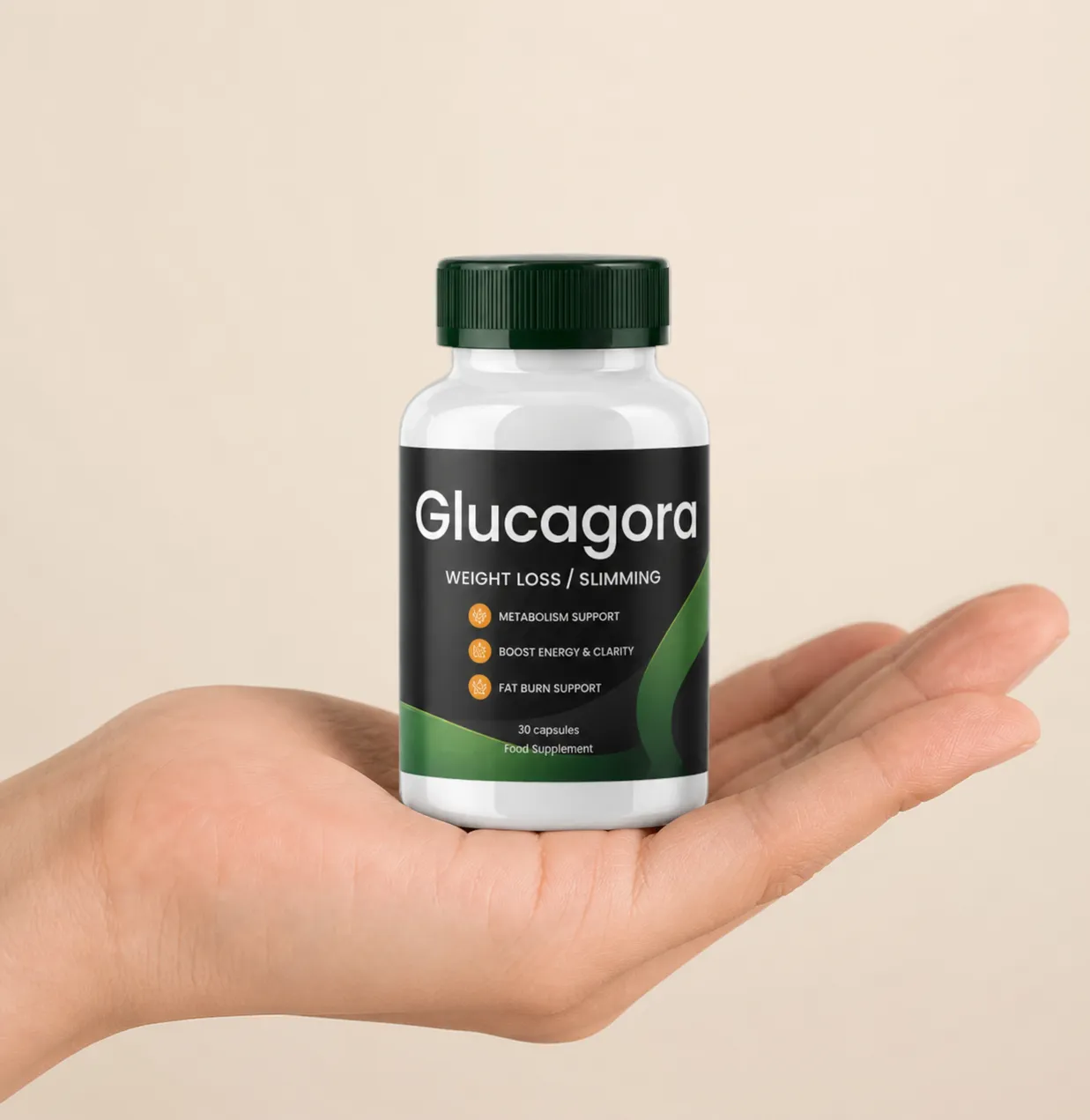 Glucagora — Verpackung in der Hand