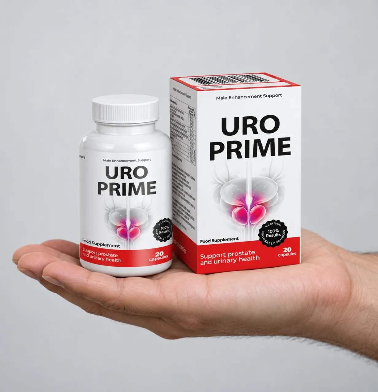 UroPrime — Verpackung in der Hand