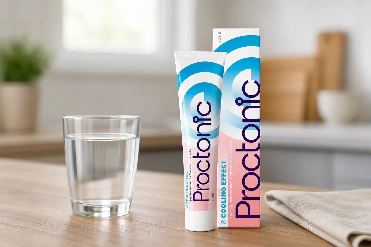 Proctonic — Verpackung im Alltag
