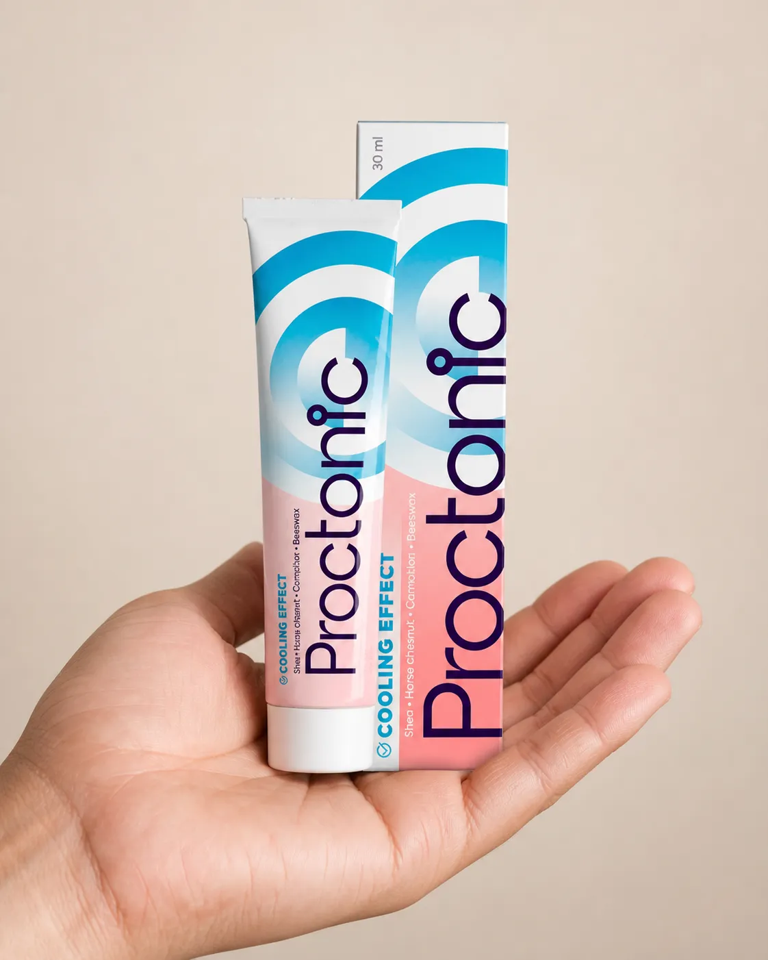 Proctonic — Verpackung in der Hand