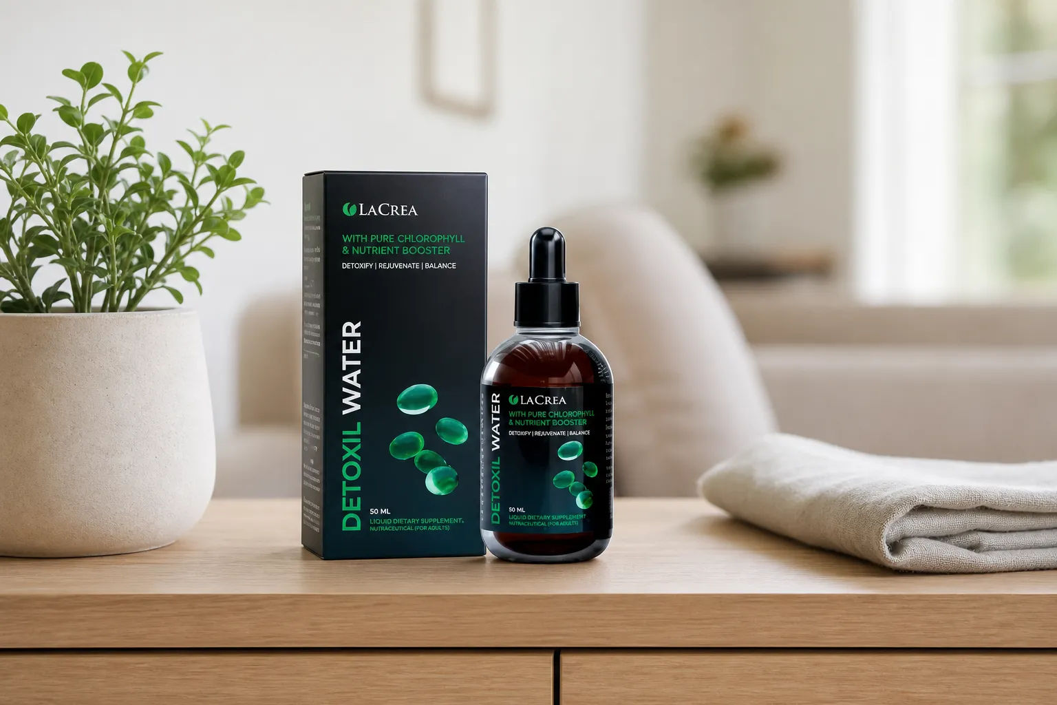 Detoxil water — Verpackung im Alltag