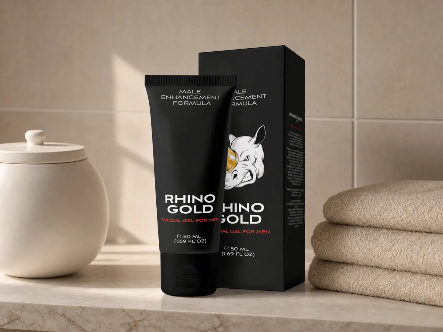 Rhino Gold Gel — Verpackung im Alltag