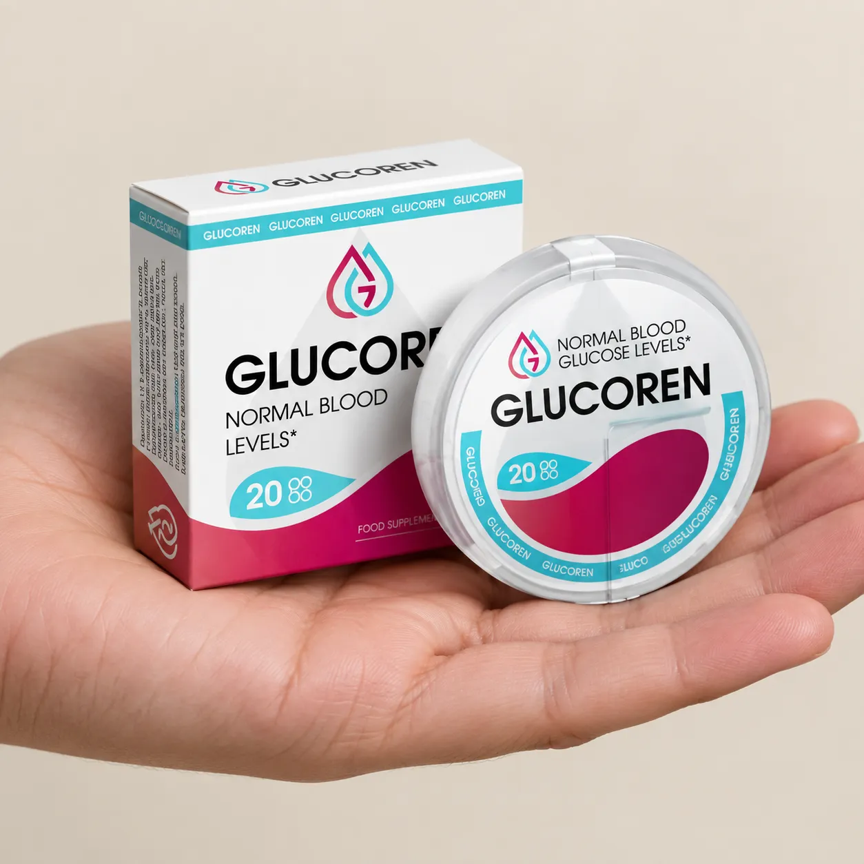 Glucoren — Verpackung in der Hand