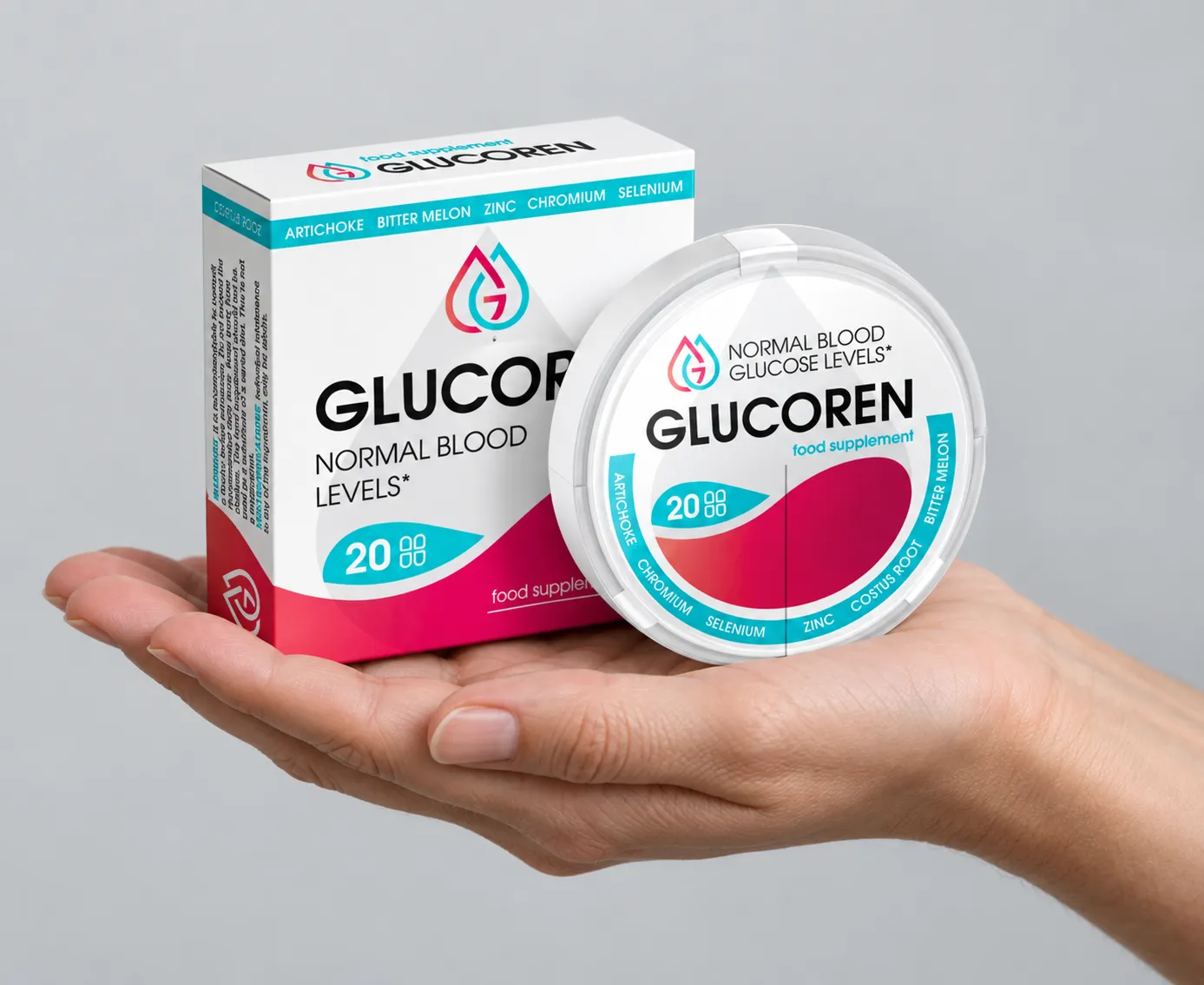 Glucoren 49 EUR — Verpackung in der Hand