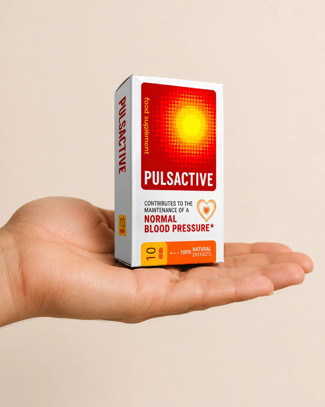 Pulsactive — Verpackung in der Hand