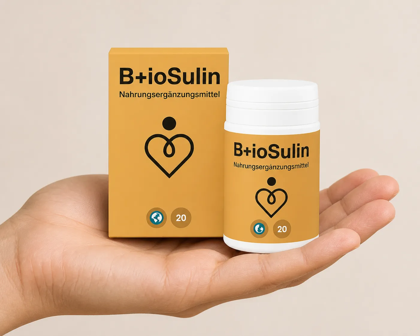 Bio+Sulin — Verpackung in der Hand